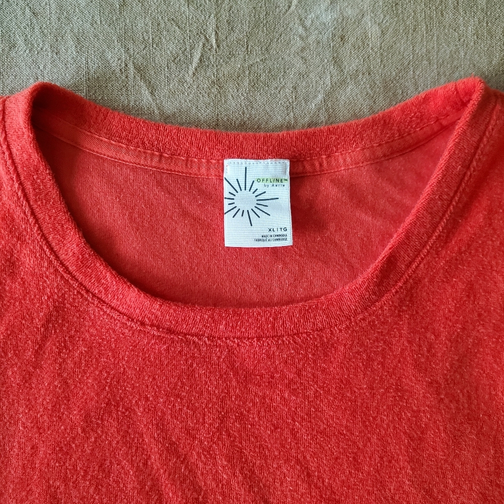Offline By Aerie Orange Shirt & Wide Leg Pant XS/XL - Picture 3 of 6